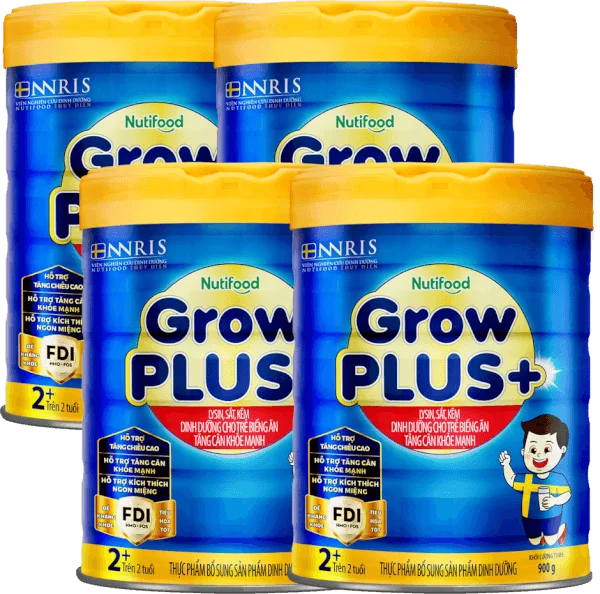 Combo 4 Sữa GrowPLUS+ Xanh 2+ tuổi, 900g