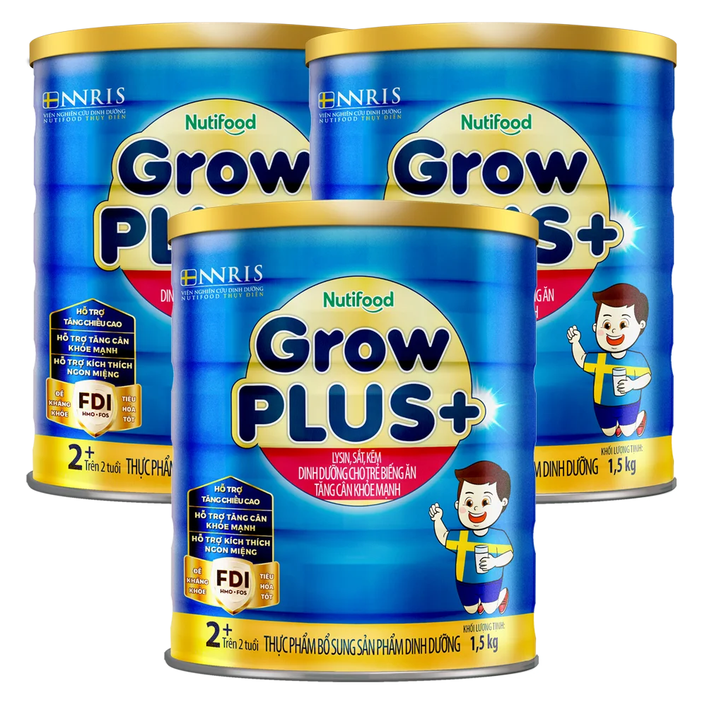 Combo 3 Sữa GrowPLUS+ Xanh 2+ tuổi, 1.5kg