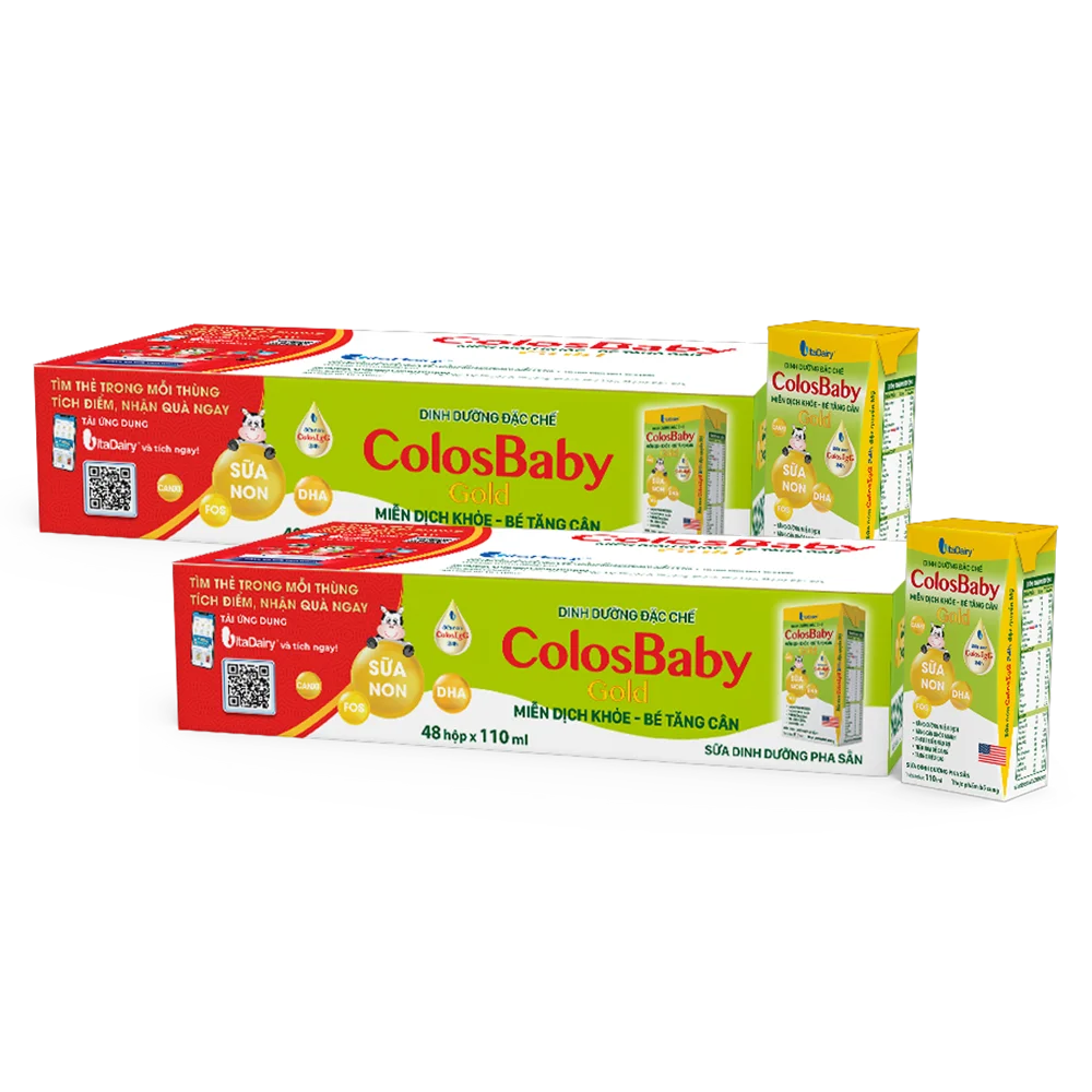 Combo 2 thùng Sữa uống dinh dưỡng Colosbaby 110ml, lốc 4 hộp (trên 1 tuổi)