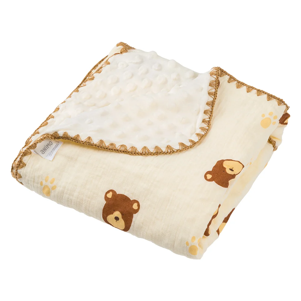 Chăn xô 2 lớp hạt đậu Animo B2409_MN004 (100x100cm,Kem)