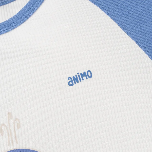 Bodysuit rayon jacquard dài Animo KV1124018 (0-12M,Xanh)