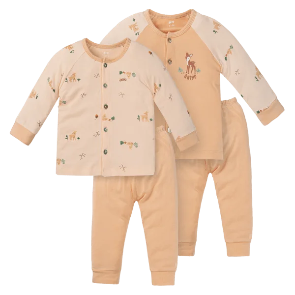 Set 2 Bộ kháng khuẩn Modal dài Animo BMC1024026 (0-24M,Cam nhạt)