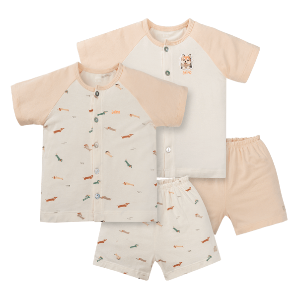 Set 2 Bộ kháng khuẩn Modal ngắn Animo BMC1024019 (0-24M,Be)