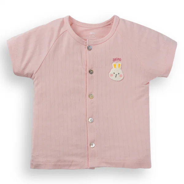 Bộ modal jacquard ngắn Animo KV1124011 (0-24M,Hồng)