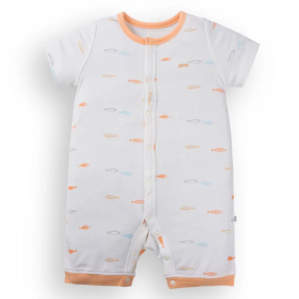 Set 2 Bodysuit modal kháng khuẩn đùi Animo VD0125005 (0-12M,Cam-xanh,TT06)