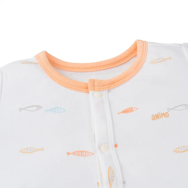 Set 2 Bodysuit modal kháng khuẩn đùi Animo VD0125005 (0-12M,Cam-xanh,TT06)