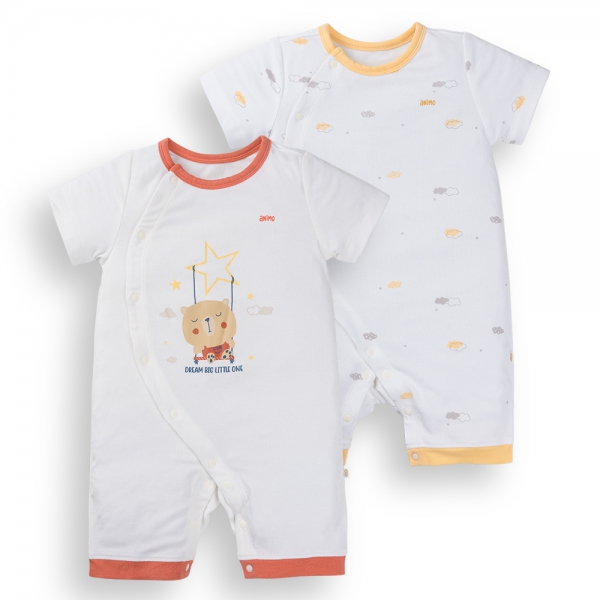 Set 2 Bodysuit modal kháng khuẩn đùi Animo VD0125004 (0-12M,Vàng-đỏ,TT06)