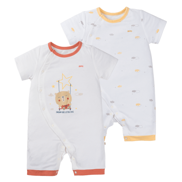 Set 2 Bodysuit modal kháng khuẩn đùi Animo VD0125004 (0-12M,Vàng-đỏ,TT06)