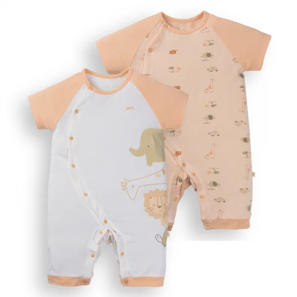 Set 2 Bodysuit kháng khuẩn Modal đùi Animo BMC1024027 (0-12M,Cam)