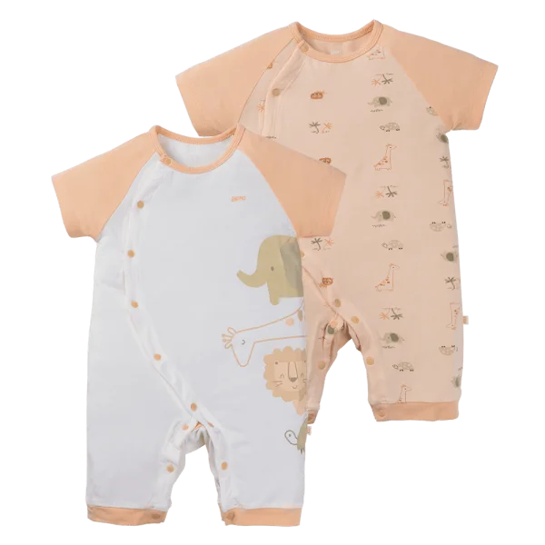 Set 2 Bodysuit kháng khuẩn Modal đùi Animo BMC1024027 (0-12M,Cam)