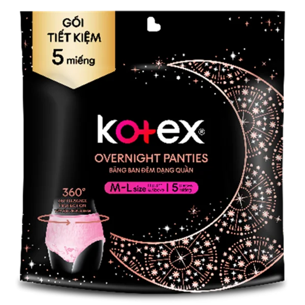 Băng vệ sinh quần Kotex M/L (5 miếng) (Giao bao bì ngẫu nhiên)