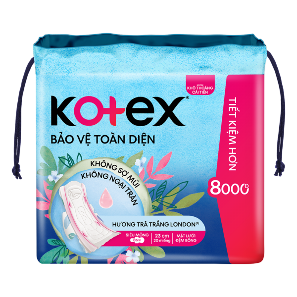 Băng vệ sinh Kotex Bảo Vệ Toàn Diện 23cm (20 miếng)