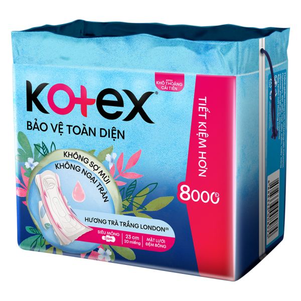 Băng vệ sinh Kotex Bảo Vệ Toàn Diện 23cm (20 miếng)