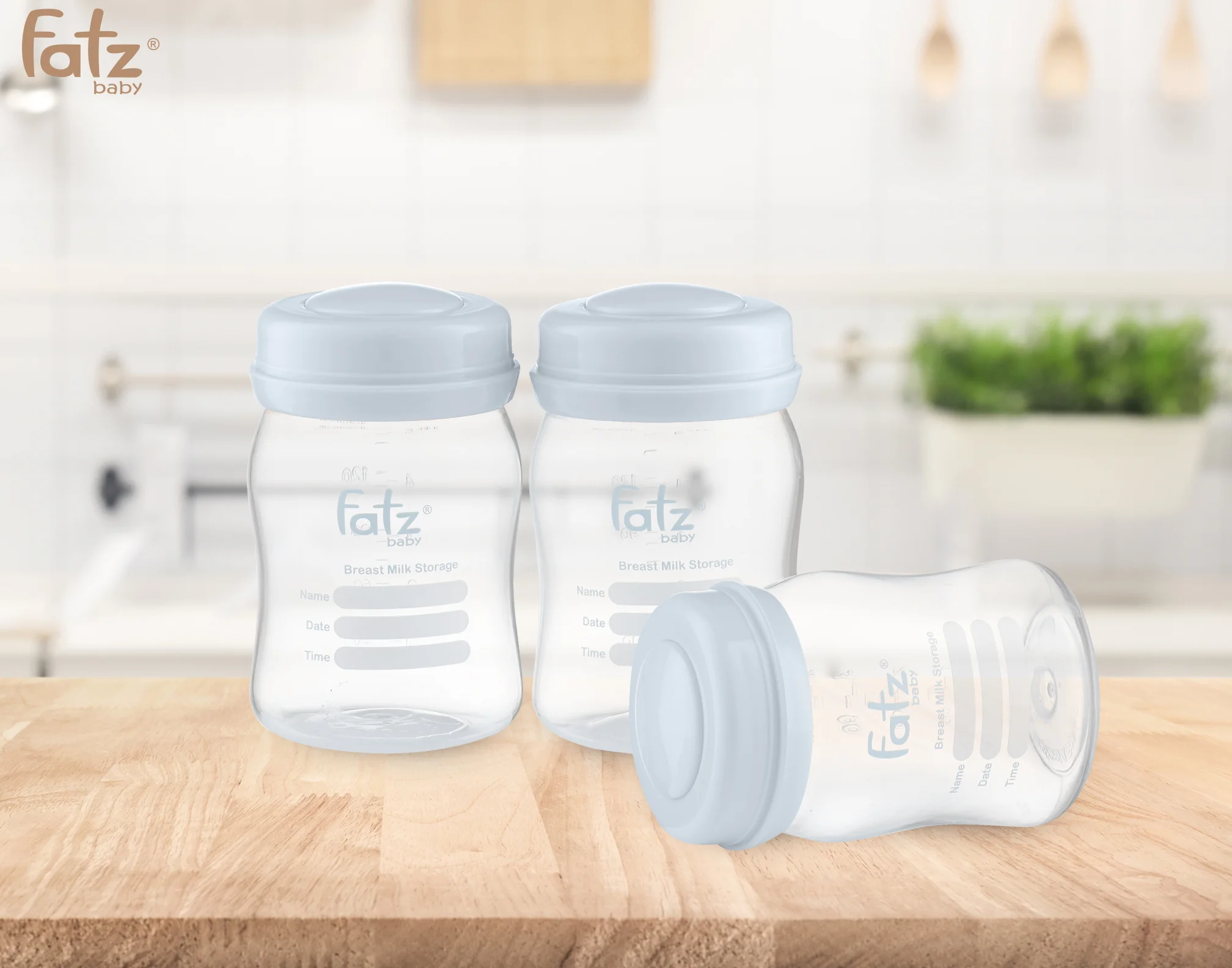 Bộ 3 bình trữ sữa Fatzbaby FB0120NX 150ml (xanh)