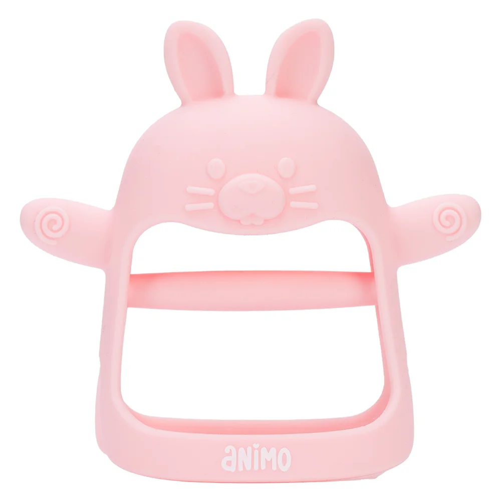 Gặm nướu vòng tay Silicone hình thỏ Animo (Hồng)