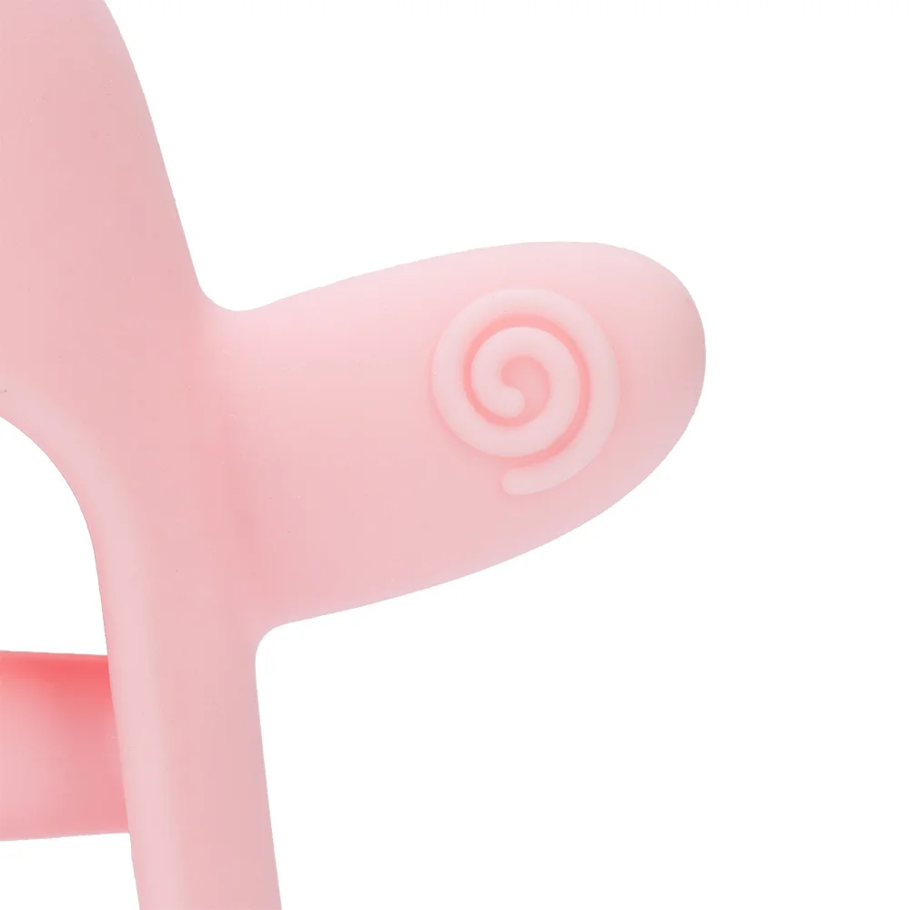 Gặm nướu vòng tay Silicone hình thỏ Animo (Hồng)