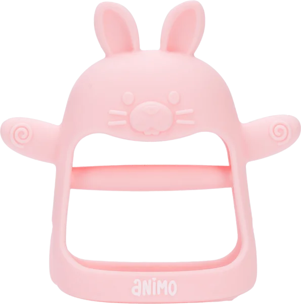 Gặm nướu vòng tay Silicone hình thỏ Animo (Hồng)