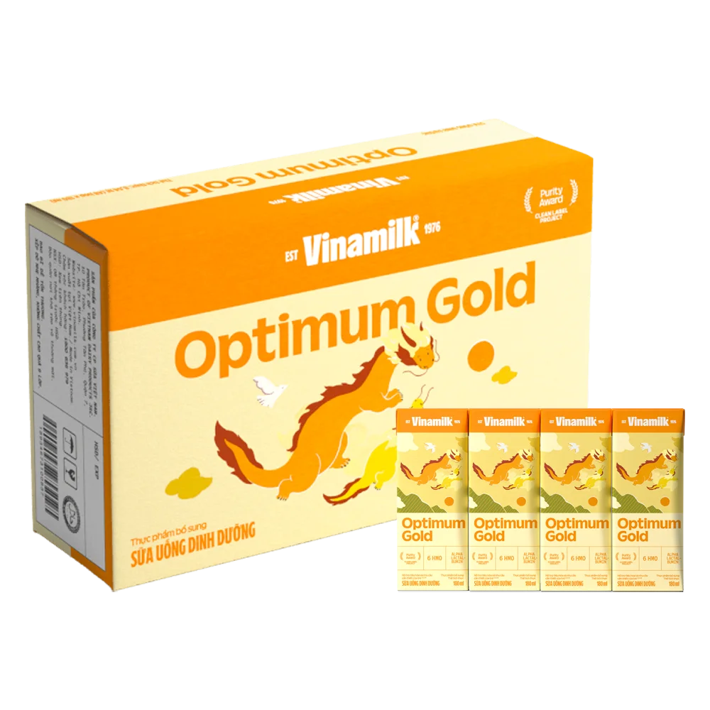 Thùng Sữa uống dinh dưỡng Optimum Gold 180ml (Lốc 4 hộp) new