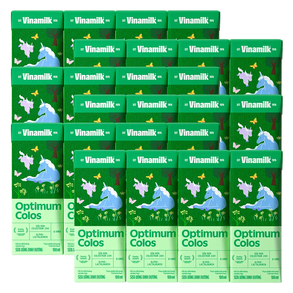 Combo 6 Sữa uống dinh dưỡng Optimum Colos 180ml (Lốc 4 hộp) new