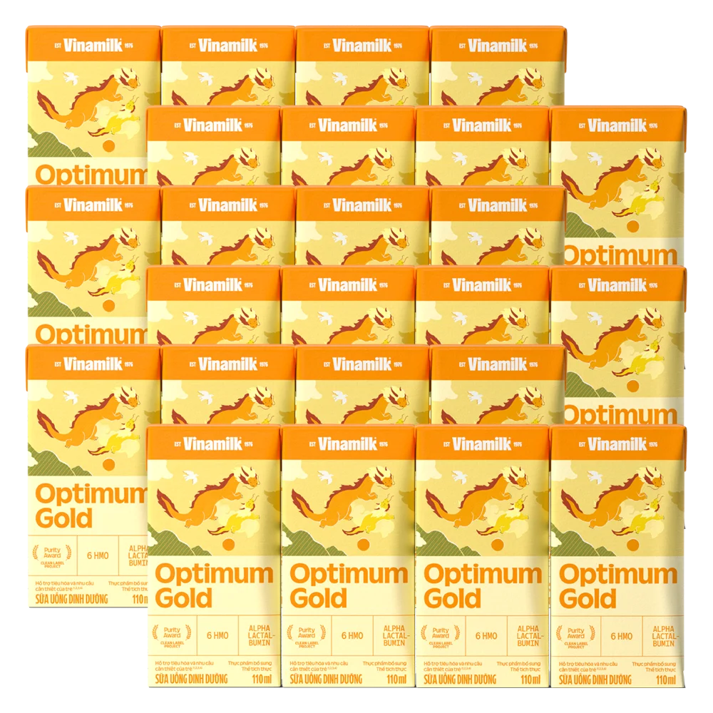 Combo 6 Sữa uống dinh dưỡng Optimum Gold 110ml (Lốc 4 hộp) new