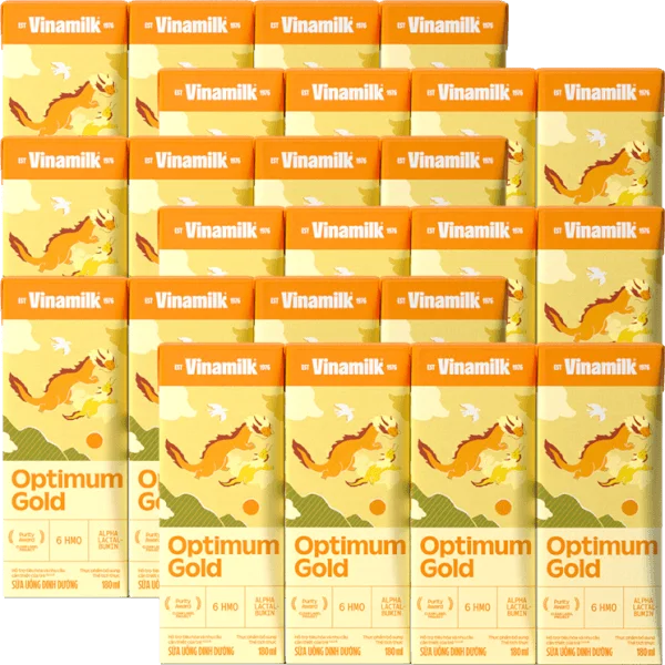 Combo 6 Sữa uống dinh dưỡng Optimum Gold 180ml (Lốc 4 hộp) new
