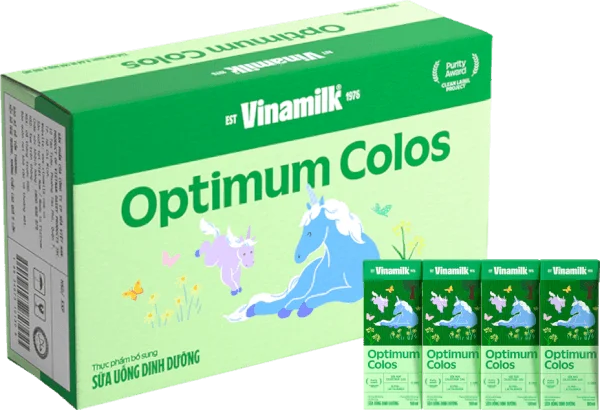 Thùng Sữa uống dinh dưỡng Optimum Colos 180ml (Lốc 4 hộp) new