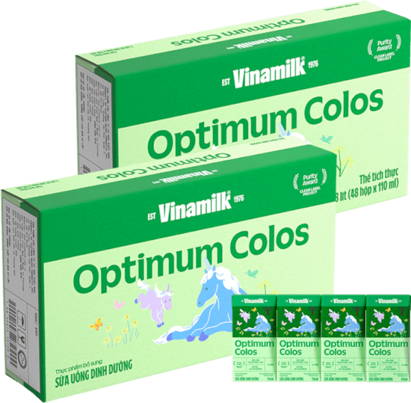 Combo 2 thùng Sữa uống dinh dưỡng Optimum Colos 110ml (Lốc 4 hộp) new
