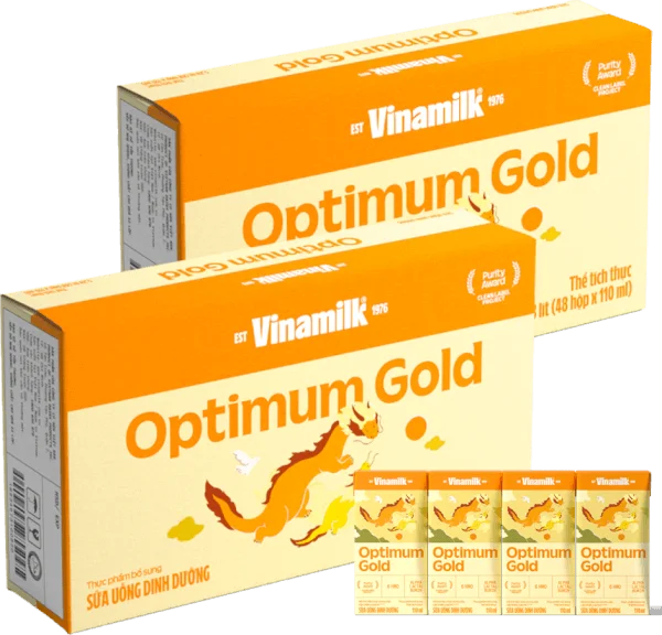 Combo 2 thùng Sữa uống dinh dưỡng Optimum Gold 110ml (Lốc 4 hộp) new