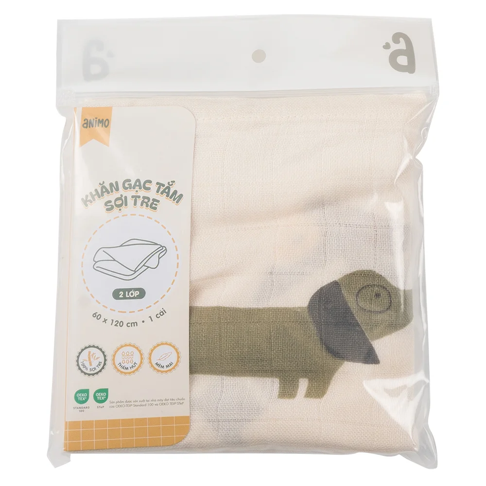 Khăn gạc tắm 100% sợi tre BM8X Animo T2501_PP001 (60x120cm,1 cái)