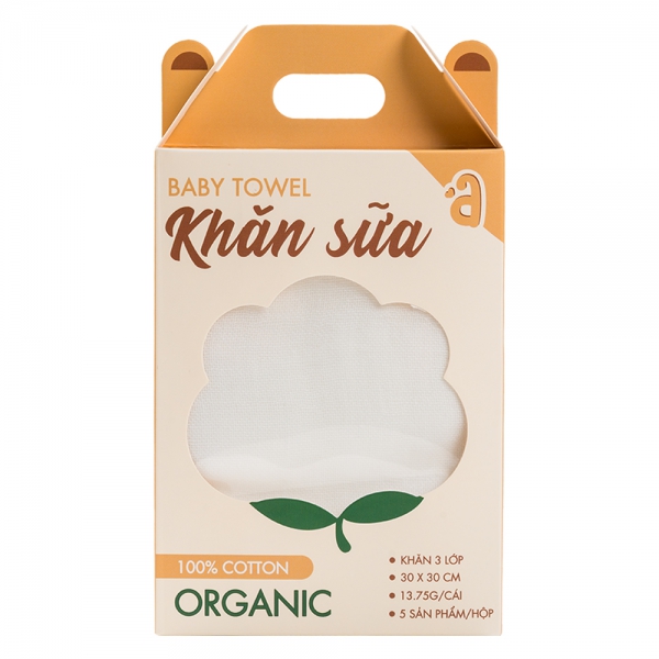 Khăn sữa 100% Organic Cotton HM8P Animo T2412_PP001 (30x30cm,5 cái)