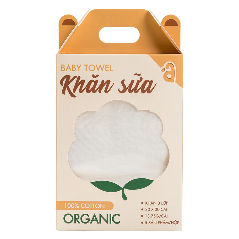 Khăn sữa 100% Organic Cotton HM8P Animo T2412_PP001 (30x30cm,5 cái)
