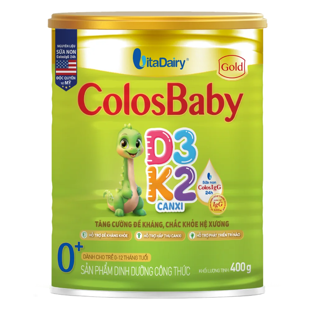 Sản phẩm dinh dưỡng công thức ColosBaby Gold D3K2 0+ 400g (0-12 tháng)