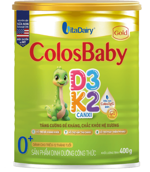 Sản phẩm dinh dưỡng công thức ColosBaby Gold D3K2 0+ 400g (0-12 tháng)
