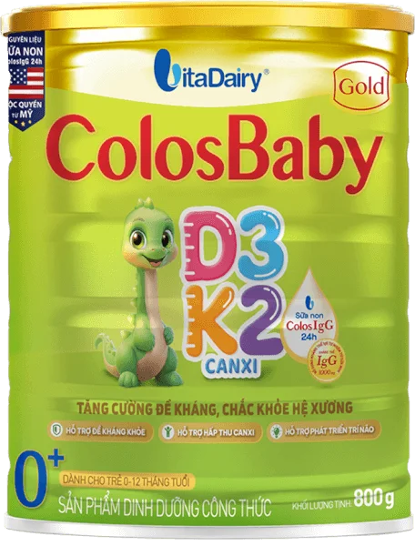 Sản phẩm dinh dưỡng công thức Colosbaby Gold D3K2 0+ 800g (0-12 tháng)