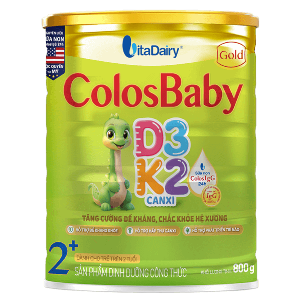 Sản phẩm dinh dưỡng công thức Colosbaby Gold D3K2 2+ 800g - S