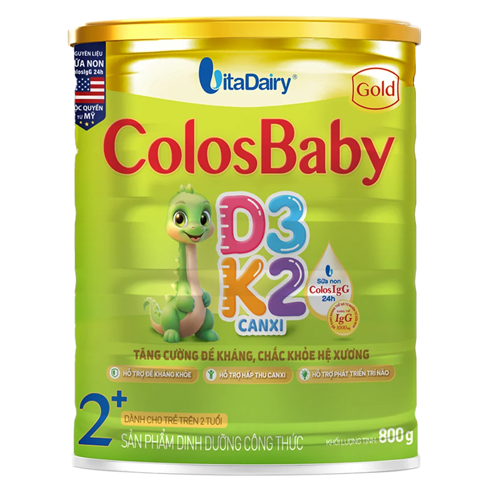 Sản phẩm dinh dưỡng công thức Colosbaby Gold D3K2 2+ 800g (Từ 2 tuổi)