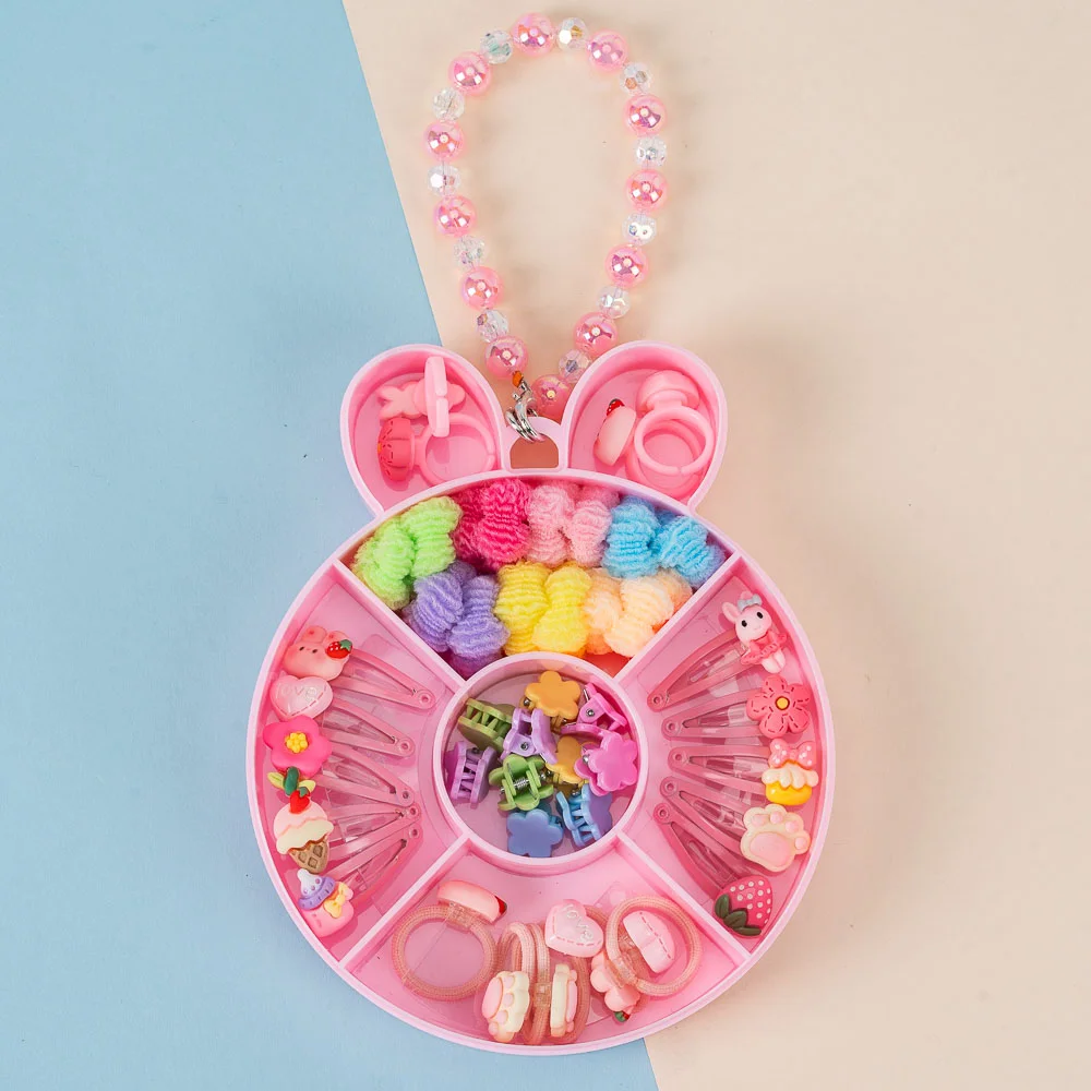 Combo 3 trong 1 cột tóc, kẹp tóc, nhẫn Animo A2410_MN035 (Hồng)