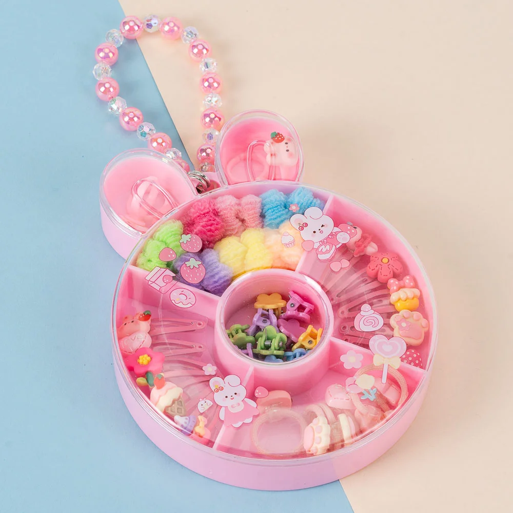 Combo 3 trong 1 cột tóc, kẹp tóc, nhẫn Animo A2410_MN035 (Hồng)