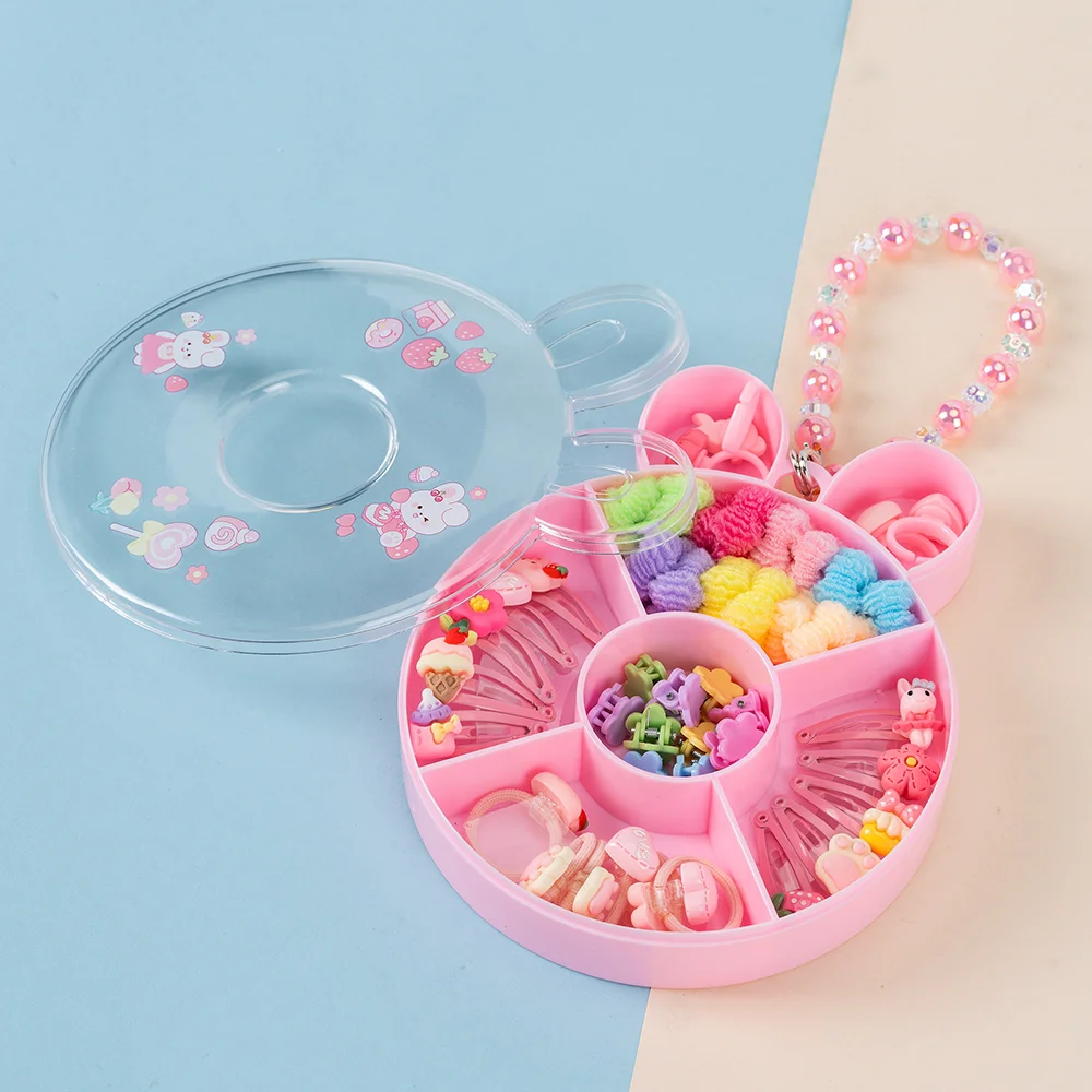 Combo 3 trong 1 cột tóc, kẹp tóc, nhẫn Animo A2410_MN035 (Hồng)