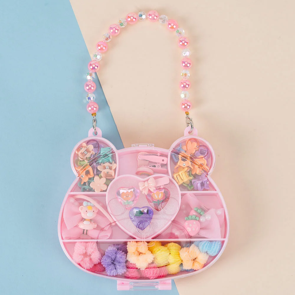 Combo 3 trong 1 cột tóc, kẹp tóc, nhẫn Animo A2410_MN034 (Hồng)