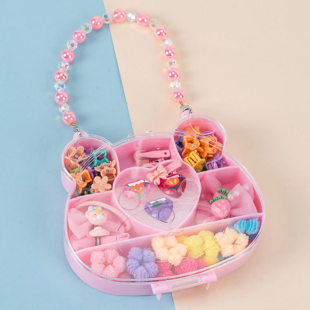 Combo 3 trong 1 cột tóc, kẹp tóc, nhẫn Animo A2410_MN034 (Hồng)