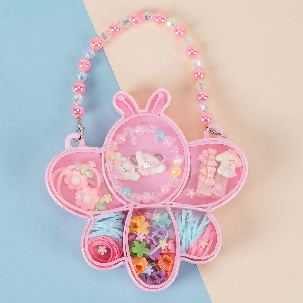 Combo 3 trong 1 cột tóc, kẹp tóc, vòng tay Animo A2410_MN033 (Hồng)