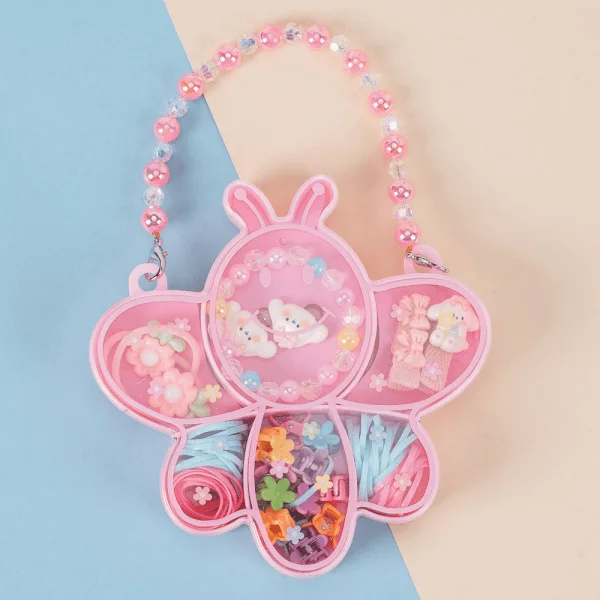 Combo 3 trong 1 cột tóc, kẹp tóc, vòng tay Animo A2410_MN033 (Hồng)