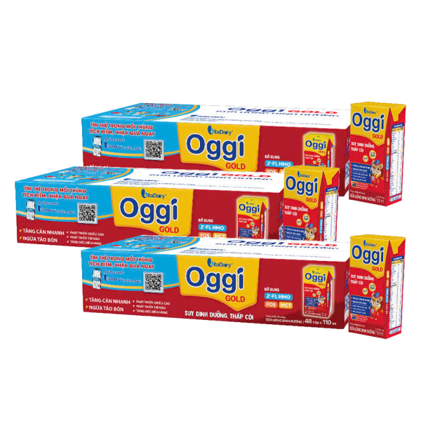 Combo 3 thùng Sữa uống dinh dưỡng Oggi Gold 110ml, lốc 4 hộp (trên 1 tuổi)