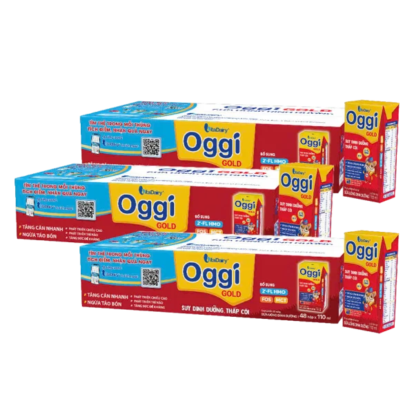 Combo 3 thùng Sữa uống dinh dưỡng Oggi Gold 110ml, lốc 4 hộp (trên 1 tuổi)