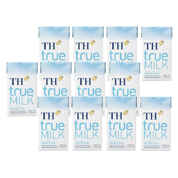 Combo 3 Sữa tươi tiệt trùng nguyên chất TH true Milk 110ml (lốc 4 hộp)