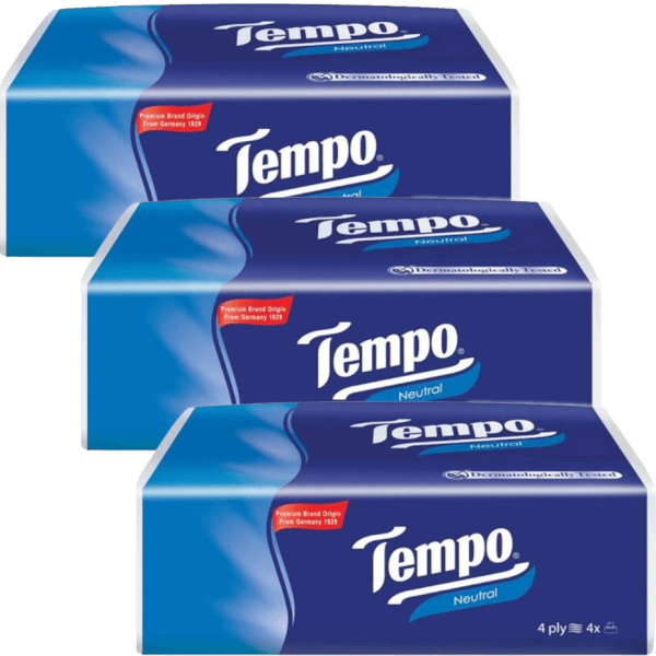 Combo 3 Khăn giấy rút 4 lớp Tempo Không mùi bịch 90 tờ