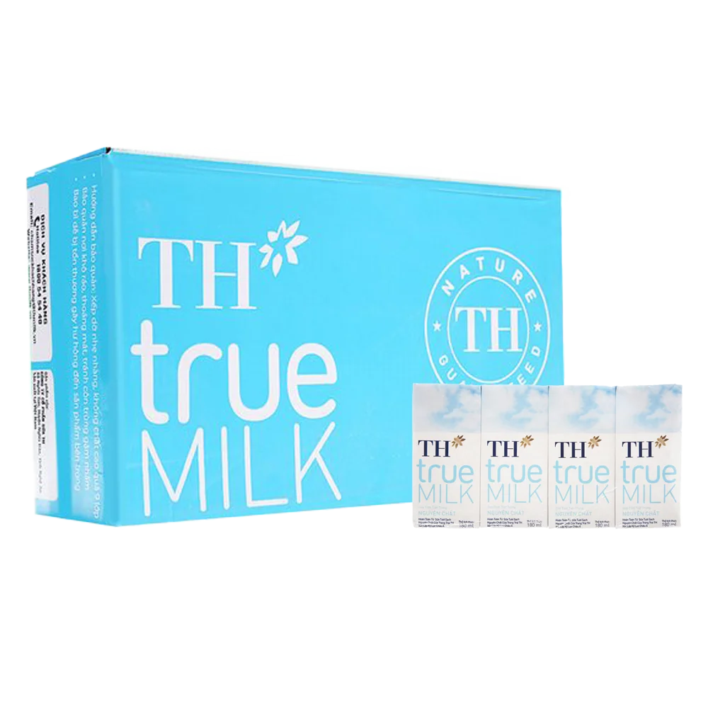 Thùng Sữa tươi tiệt trùng nguyên chất TH true Milk 180ml (lốc 4 hộp)