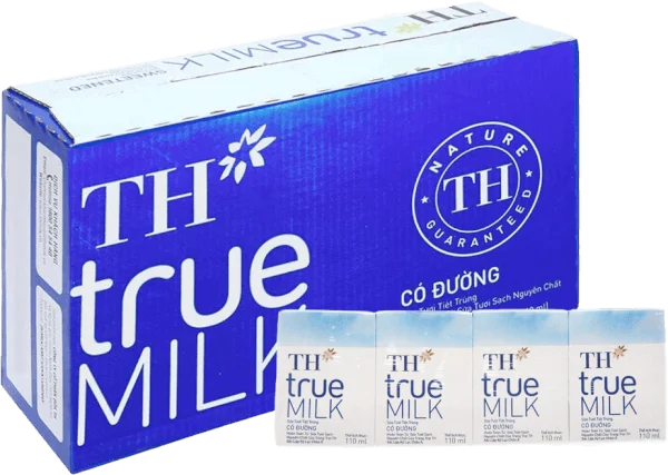 Thùng Sữa tươi tiệt trùng TH true Milk có đường 110ml (lốc 4 hộp)