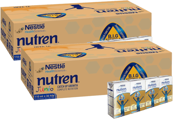 Combo 2 Thùng Thực phẩm dinh dưỡng y học Nutren Junior 110ml (1 -10 tuổi) (Lốc 4 hộp)